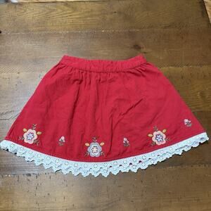 Hanna Andersson Red Embroidered Skirt Size 5